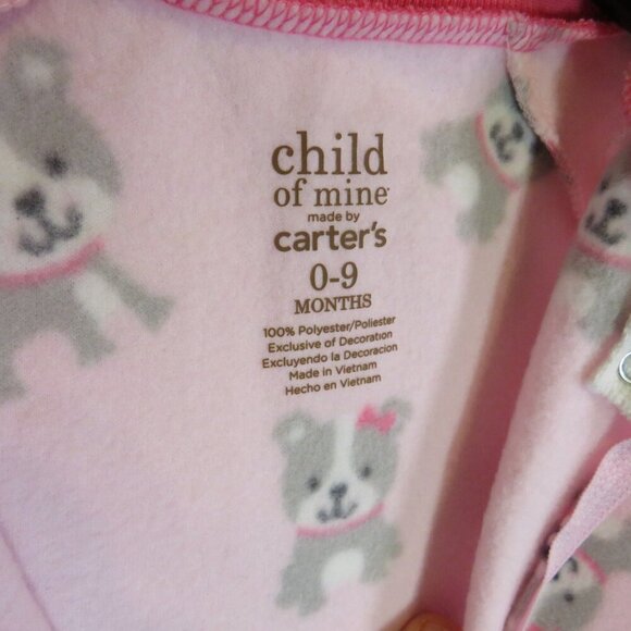 Baby Bunting Sleep Sack w Puppy Dogs fleece zippered Pink Swaddle - Picture 3 of 7